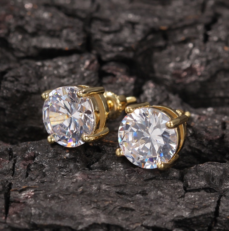 Round Moissanite Solarite Earrings